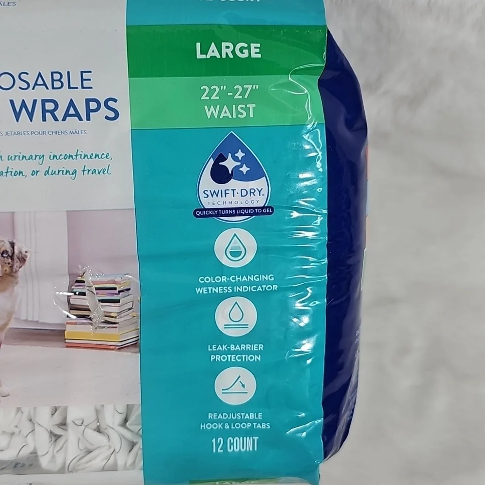 Top Paw Disposable Male Wraps 12 CT Large 22